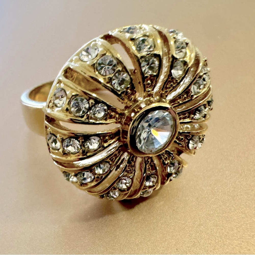 JCrew Sunburst Crystal Ring S 8